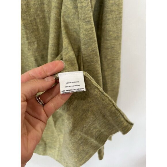Eileen Fisher Sweater Women’s Medium Long Sleeve Green Cardigan Merino Wool - Picture 4 of 6